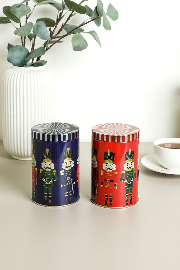Sarkap-Nutcracker Series - 2-Piece Metal Round Storage Container 1