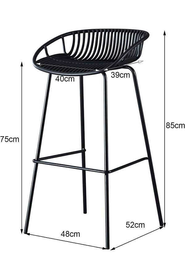 rexa-Modern Counter Height Bar Stools Set, Set of 2 Bar Stools, Counter Height Stool, Metal Frame 1