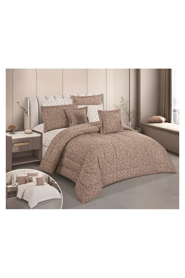 smart home-Double-sided comforter set, 8-piece comforter with comfortable inner filling, 8-piece double comforter fits two people's beds 1