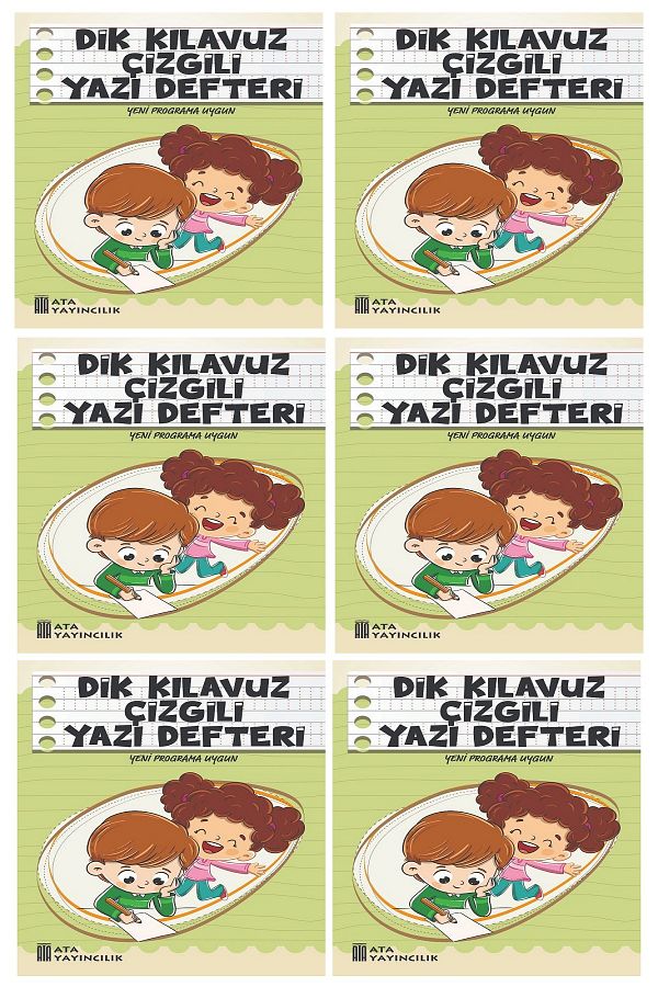Ata Yayıncılık-1. Classroom New Suitable for Müfredata Vertical Guide Line Writing Notebook Small Size (6 Pieces) 1