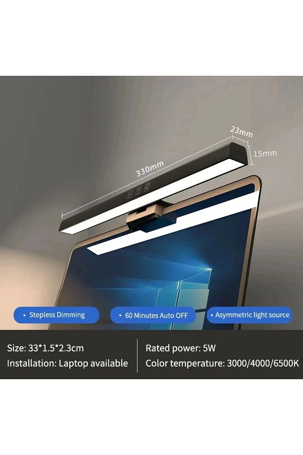 GGBEE-33cm 33cm 50cm LED Computer Screen Light Hanging Desk Lamp USB Plug in Monitor Bar Lights Dimmable 3 1