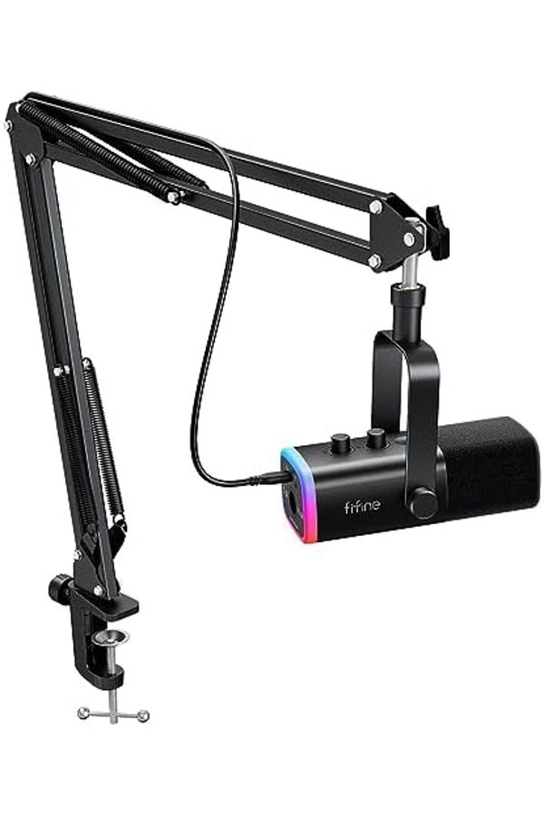 Fifine-XLR/USB Gaming Microphone Set, Dynamic PC Mic for Streaming Podcasting, Computer RGB Mic Kit 1