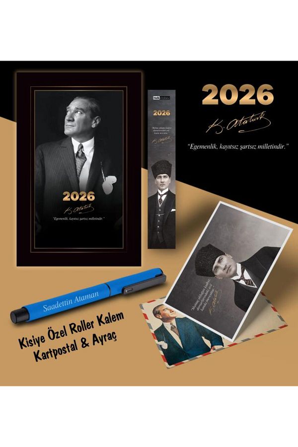Mor kelebek-2026 İstikbal Atatürk Agenda Bookmark Пощенска картичка Химикалка - синя 1