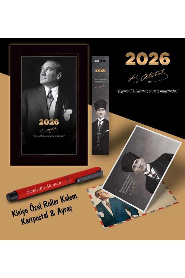 Mor kelebek-2026 İstikbal Atatürk Agenda Bookmark Писалка за пощенска картичка - червена 1