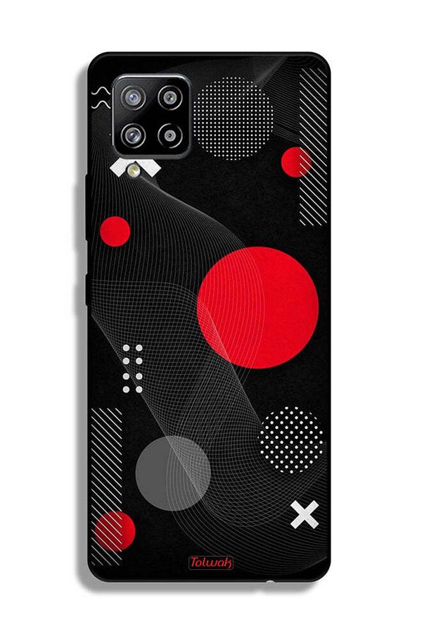 Tolwak-Samsung Galaxy M42 5G Protective Case Cover Round And Cross Shape Pattern 1