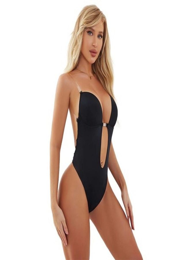 Tessero-Lenjerie tip body modelator fara spate, in forma de U, sutien cu push-up, corset cu efect de slabire 1