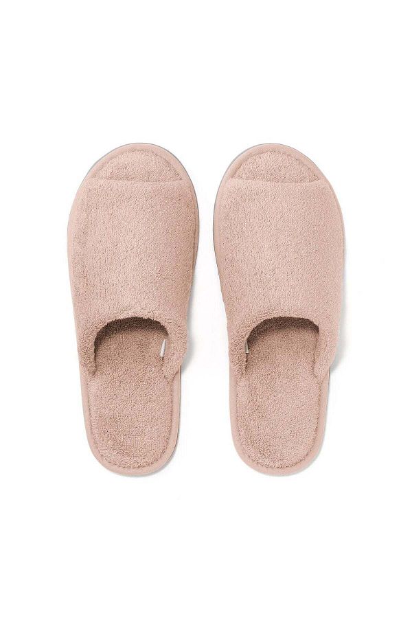 Muji-Cotton Pile Slipper, Open Toe 1