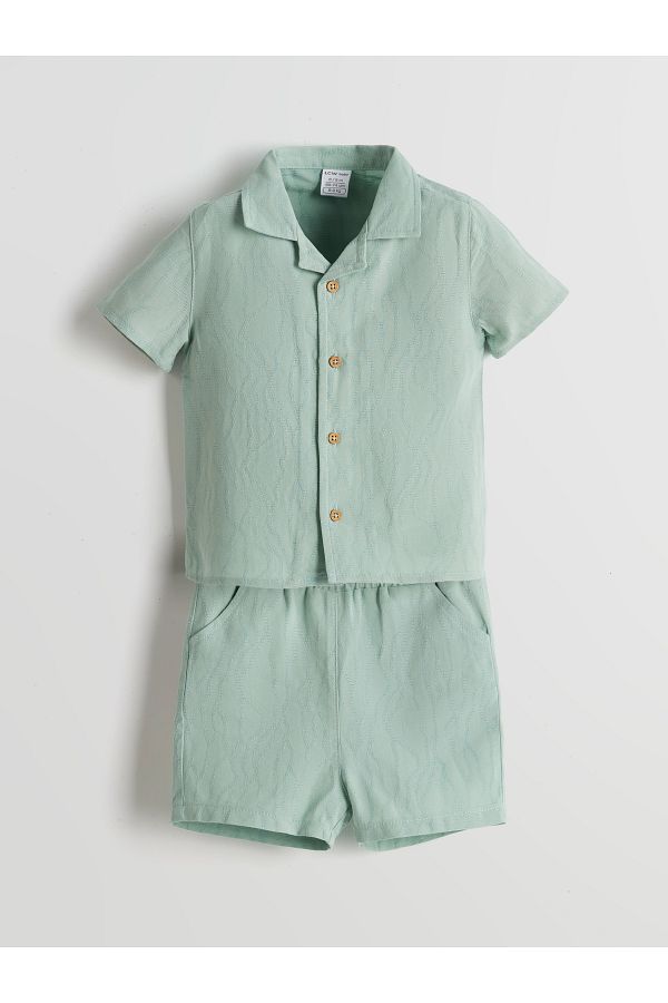 LC Waikiki-Resortkragen Jungen Hemd und Shorts 2er Set 1