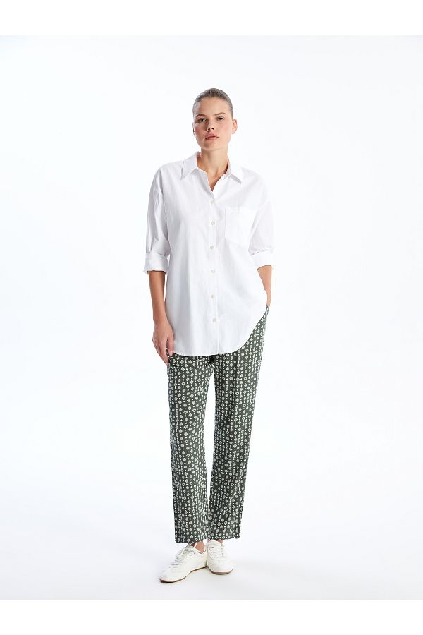 LC Waikiki-Comfortable Fit Patterned Maternity Pants with Elastic Waist 1