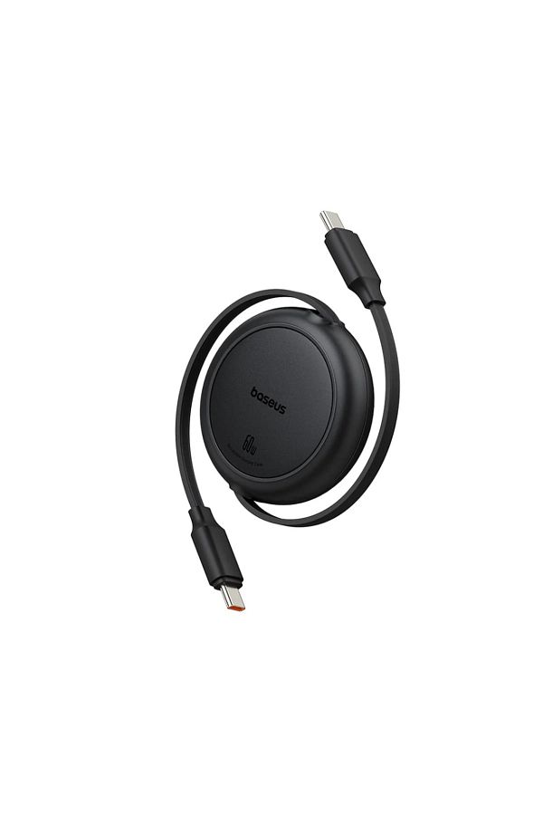Baseus-Retractable Charging / Data Cable Type-C to Type-C, 60W, 1m, Baseus, Free2Pull Mini, Black 1
