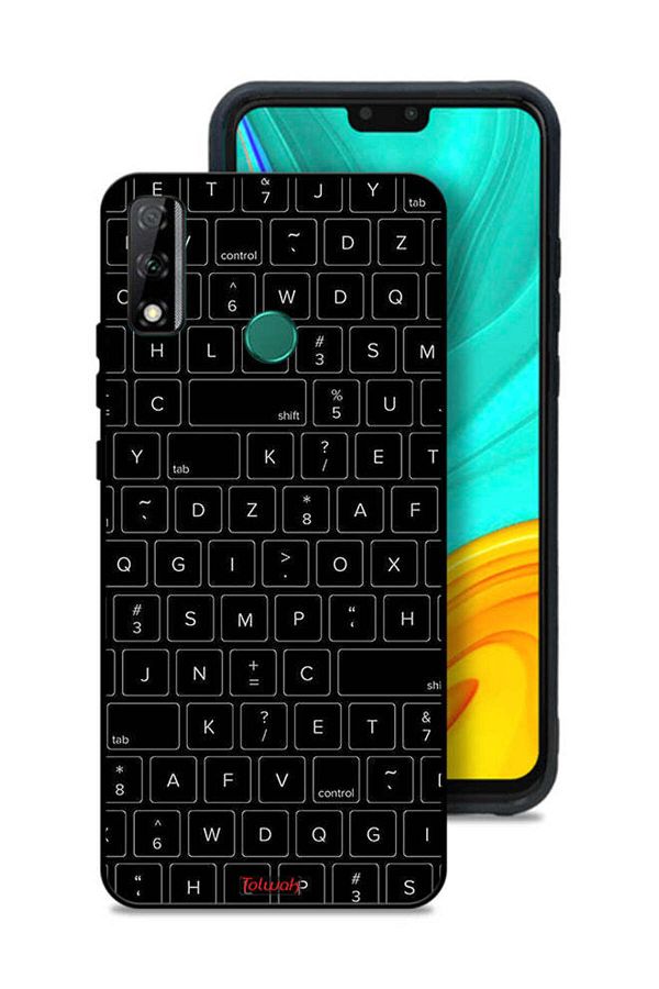 Tolwak-Huawei Y8s Protective Case Cover Random Keyboard Keys Pattern 1