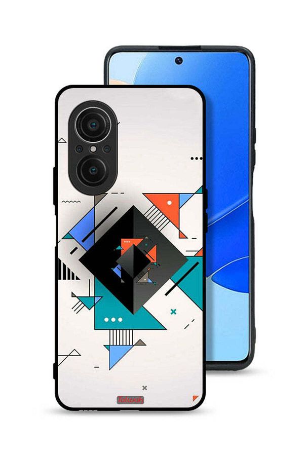 Tolwak-Huawei nova 9 SE Protective Case Cover Square And Triangle Shapes Abstract Pattern 1