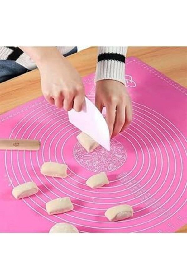 NETWORK ART-Arslan Group - Set of 2 40X50 cm Silicone Dough Rolling Mat and Set of 3 Dough Cutter Scrapers 1