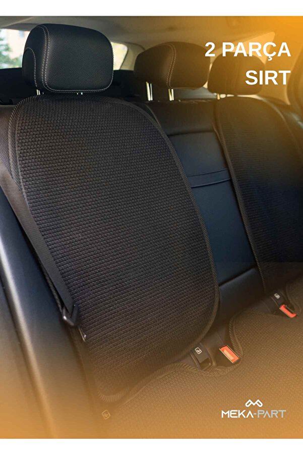 TREND Meka Part Oto Koltuk Koruyucu Kılıf 2 Parça SADECE Arka Koltuk Sırt Universal Siyah