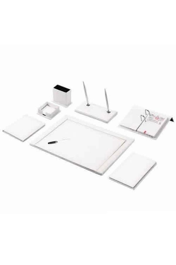 Gülpaş-Desk Mat Set Luxury 9 Pieces Framed Colorful White 1