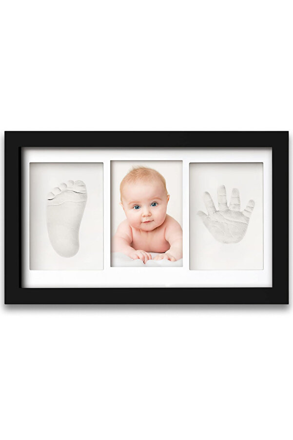 Moky Design Bebek El Ayak İzi Seti – Kişiselleştirilebilir Kil Anı Çerçevesi | Yenidoğan Bebek Hediye ve Hatıra