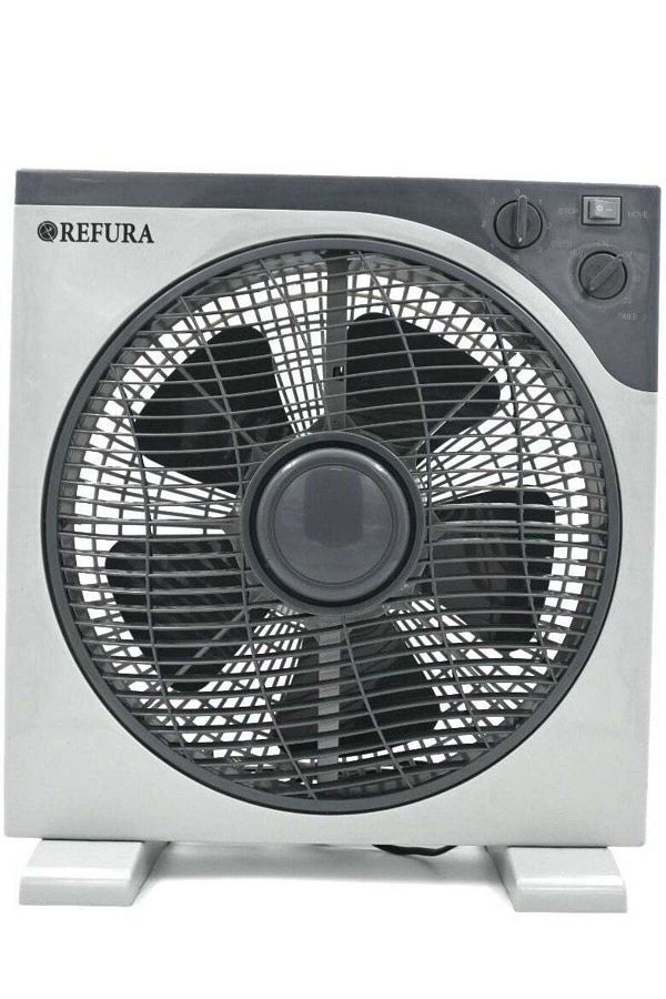 REFURA-12 inch Box Fan With 3 Speed | 360 Degree Air Circulation | 60 Min Timer 70W RE-707 1