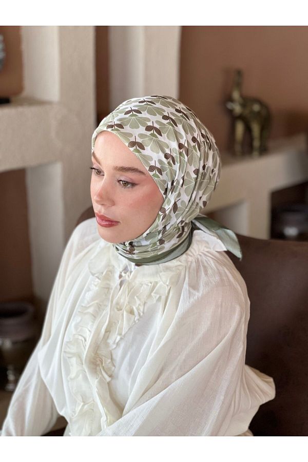 Modakaşmir-Clover Pattern Cotton Scarf 1