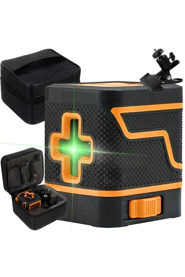 varioshop-VarioShop® Laser Level, 360° Rotation, Working Distance 25 m, Cross Laser Function, Length 1