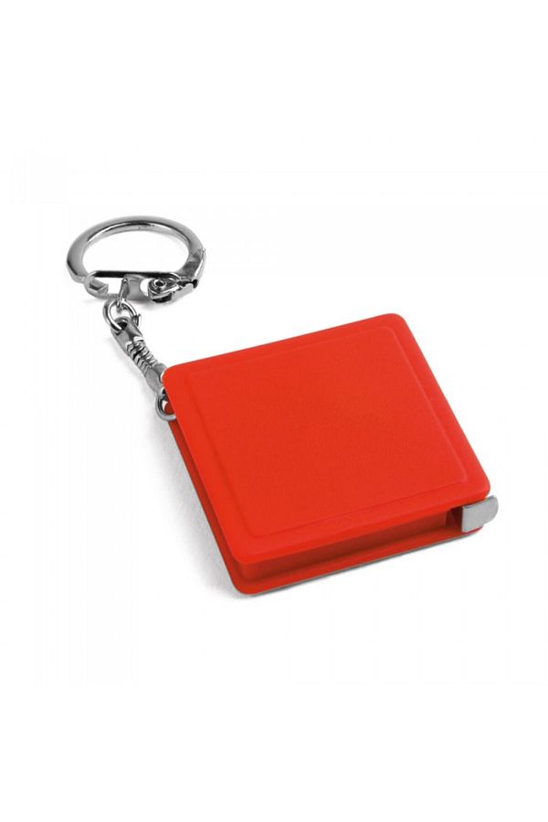 dalimag-1 meter tape measure, keychain, square, automatic closing system, 40 x 40 x 9 mm, red 1