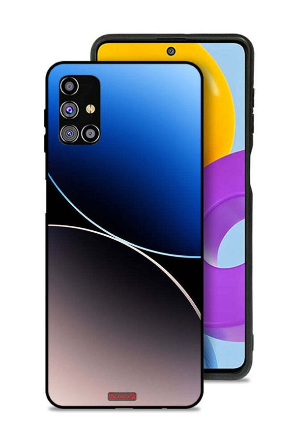 Tolwak-Samsung Galaxy M31s Protective Case Cover Curve Lines Pattern 1
