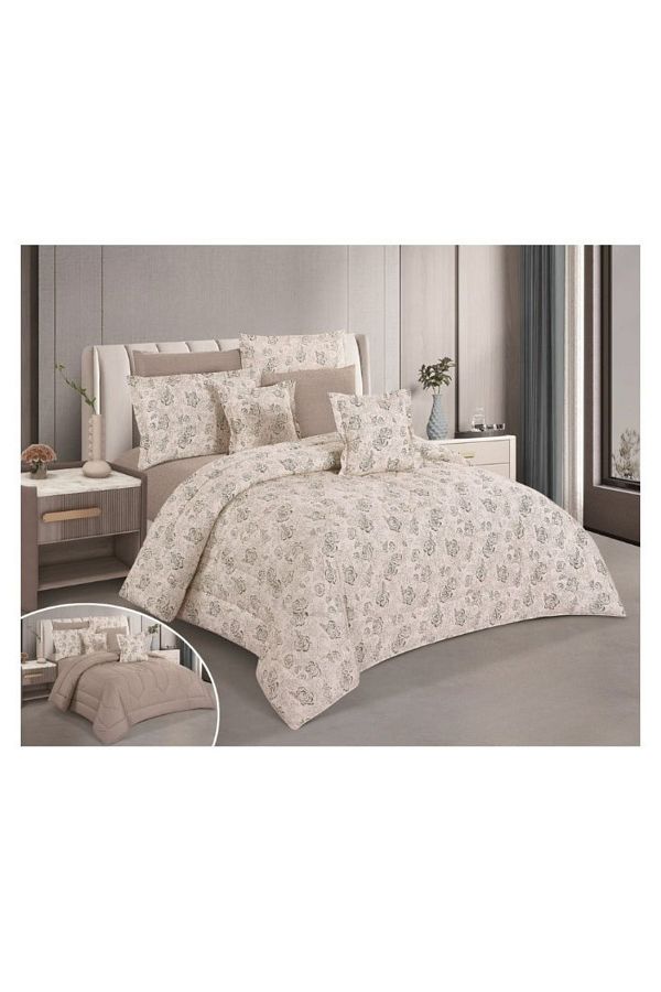 smart home-Double-sided comforter set, 8-piece comforter with comfortable inner filling, 8-piece double comforter fits two people's beds 1