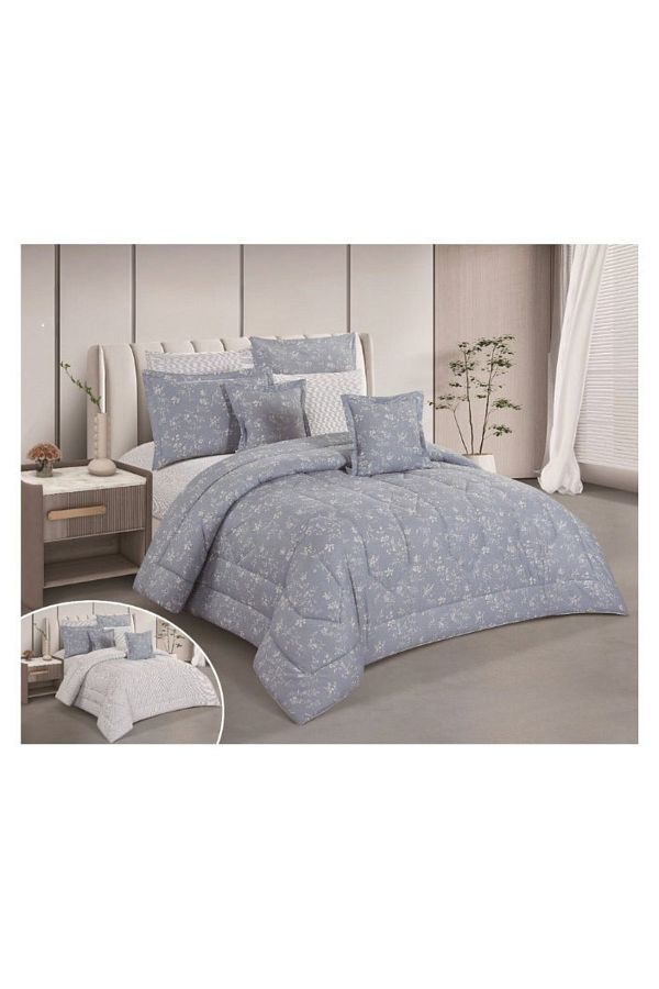 smart home-Double-sided comforter set, 8-piece comforter with comfortable inner filling, 8-piece double comforter fits two people's beds 1