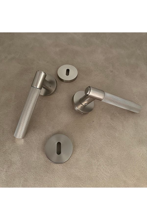 KOLDOOR-Rivax Meta Inox Zamak Round Rosette Room Door Handle 1 Set 1