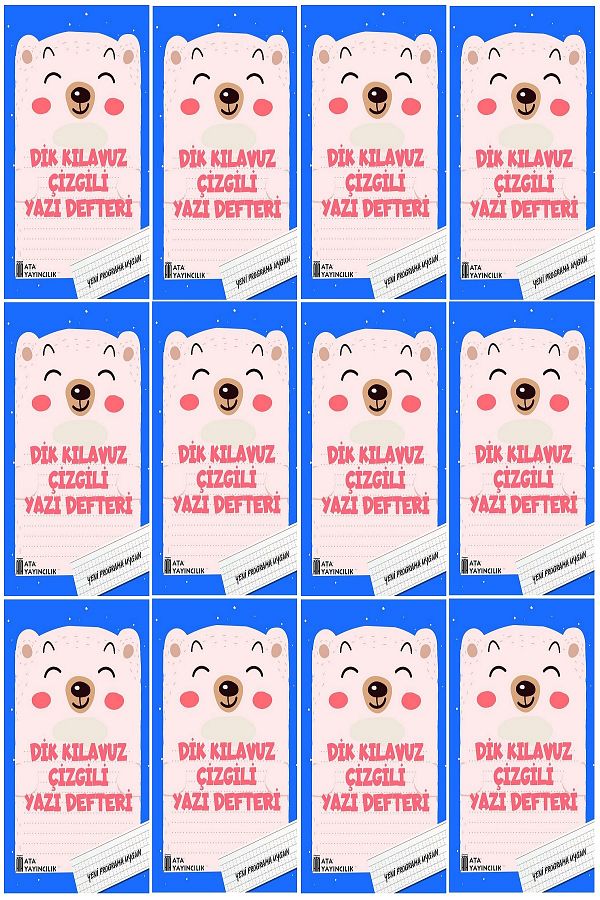 Ata Yayıncılık-1. Classroom New Suitable for Müfredata Upright Guide Line Writing Notebook Large Size (12 Pieces) 1