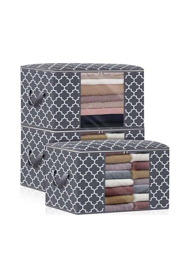 COOYA-3 Pack Large Blanket Clothes Organization and Foldable Storage Containers with Reinforced Handle 1