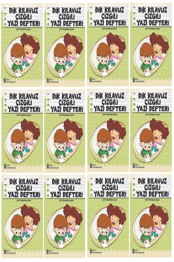 Ata Yayıncılık-1. Classroom New Suitable for Müfredata Vertical Guide Line Writing Notebook Small Size (12 Pieces) 1