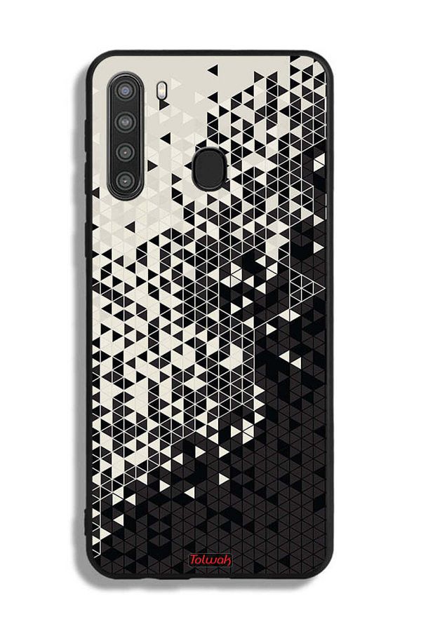 Tolwak-Samsung Galaxy A21 Protective Case Cover Pattern Digital Art Triangle 1