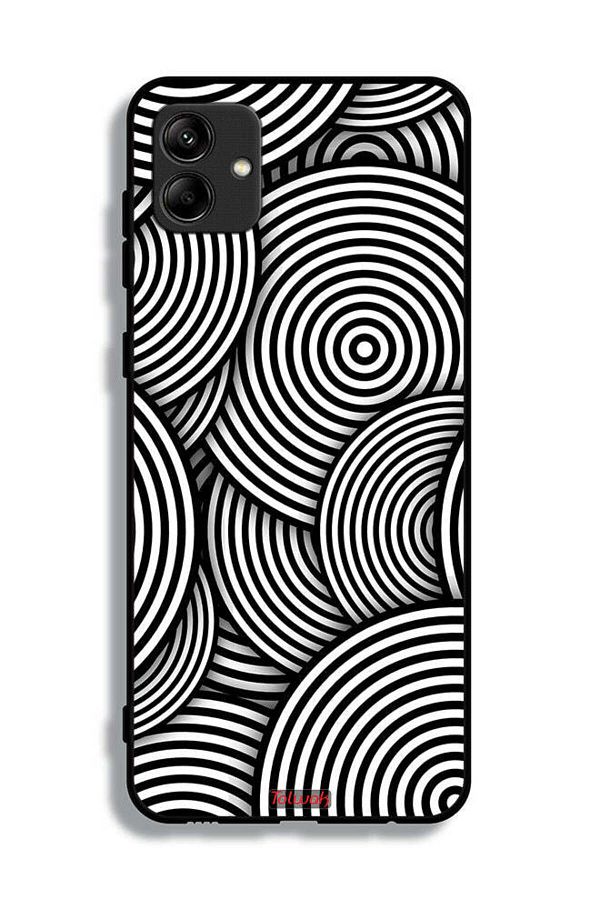 Tolwak-Samsung Galaxy A04e Protective Case Cover Circles Illusion Pattern 1