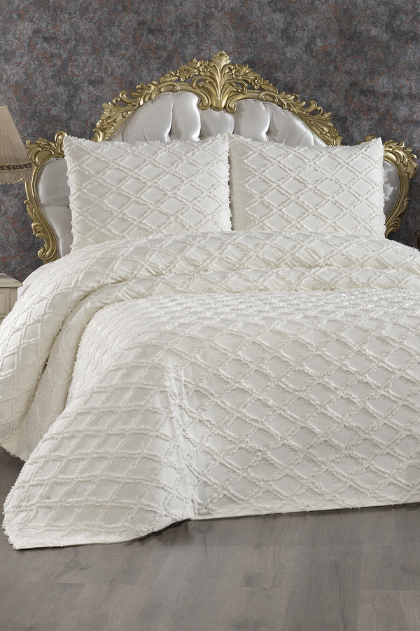 HUZUR ÇEYİZ-Petra 3 Piece Double Pique Set 1