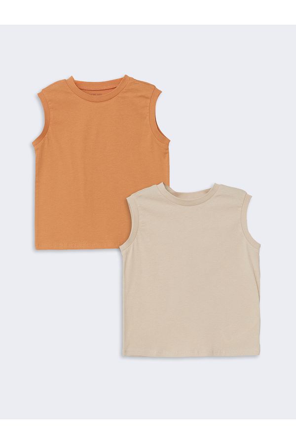 LC Waikiki-Rundhals Basic Jungen Babyunterhemd 2er Set 1