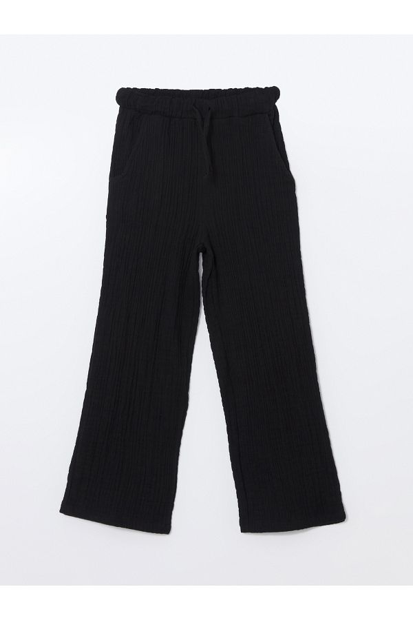 LC Waikiki-Strukturierte Mädchenhose mit elastischem Bund 1