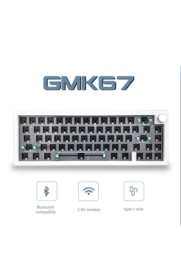 Choice-white Hot Swappable Mechanical Keyboard Gasket Bluetooth 2.4G RGB Backlit Gasket Structure Keyboard 1