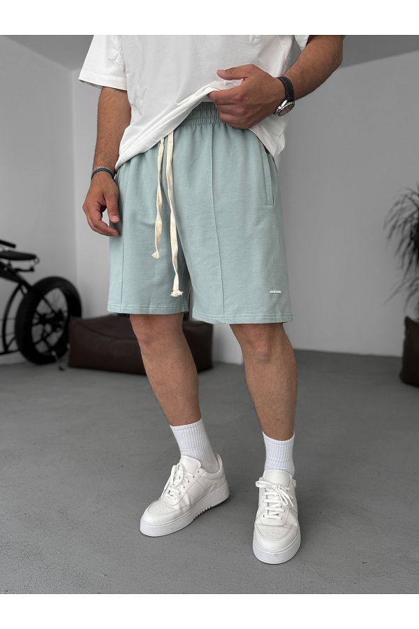 BYBASICMAN-Light Green Front Stitched Shorts Jj-151 1