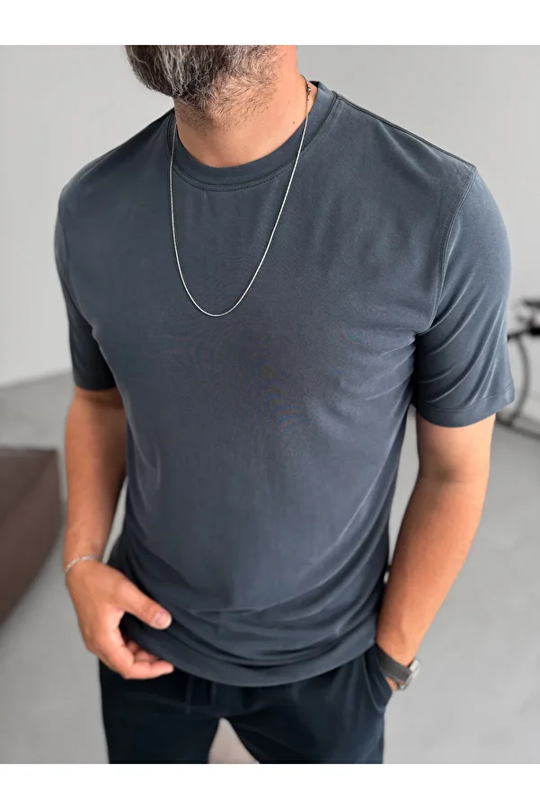 BYBASICMAN-Smoked Modal Fabric Basic T-Shirt Tw-1014 1
