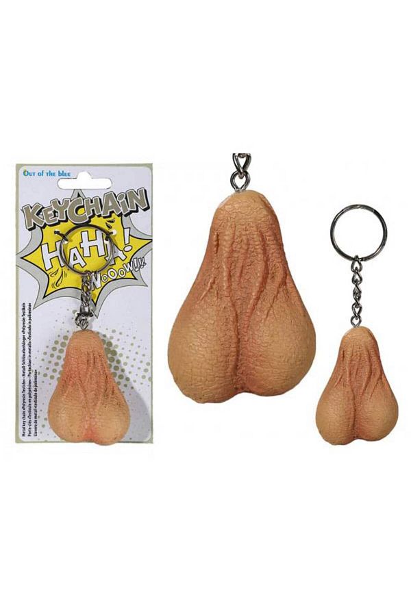 Out Of The Blue-Funny metal keyring with testicles 1