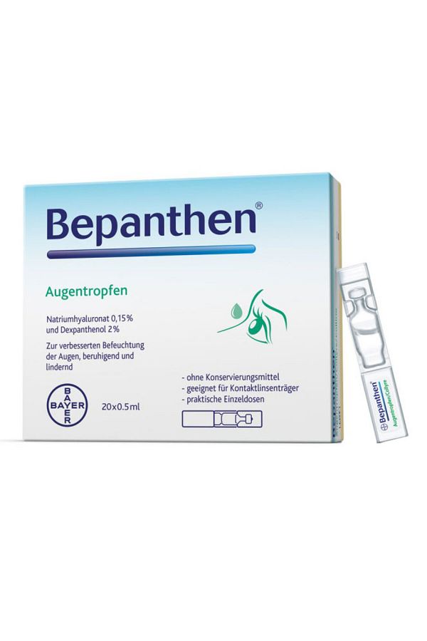 Bayer-Eye Drops Set, Bayer, Bepanthen, Moisturizing and Repairing Effect, 20 single doses x 0.5ml 1