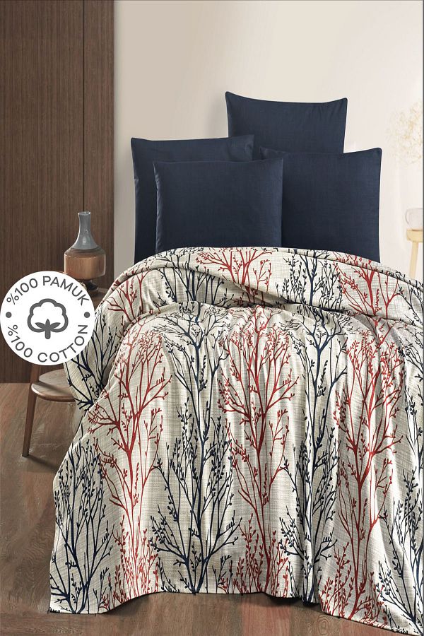 SUVAY-100% Cotton Double Bedspread Printed Pique - Layla 1
