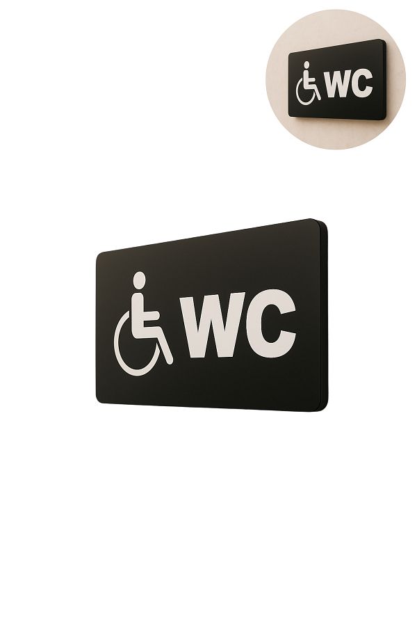 Happynesso-Disabled Wc Sign from Wc Direction Series 22 cm X 8 cm 1