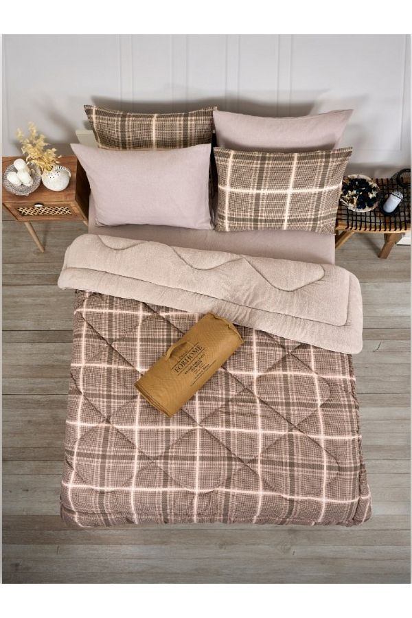 Sudemhome-Double Welsoft Sleeping Set Double Sided Wellsoft Fluffy Fleece Quilt and Battal Fitted Sheet 1