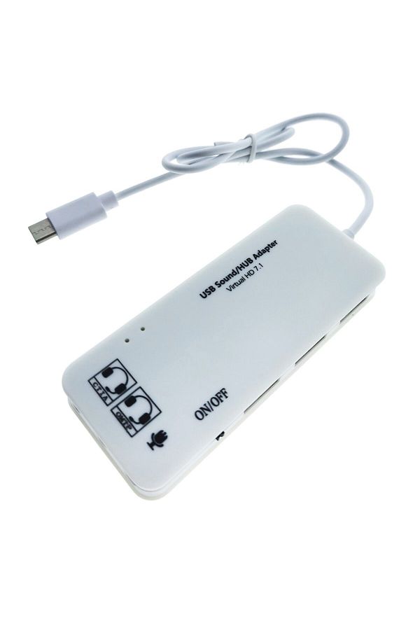 OEM-Hub cu conector USB tip C și placă de sunet, 2 în 1, cu 3 porturi USB, interfață USB 2.0 1