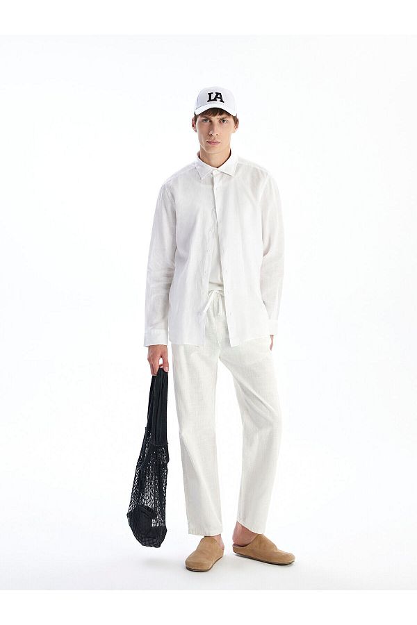 LC Waikiki-Ανδρικό παντελόνι Comfortable Fit Linen Look 1