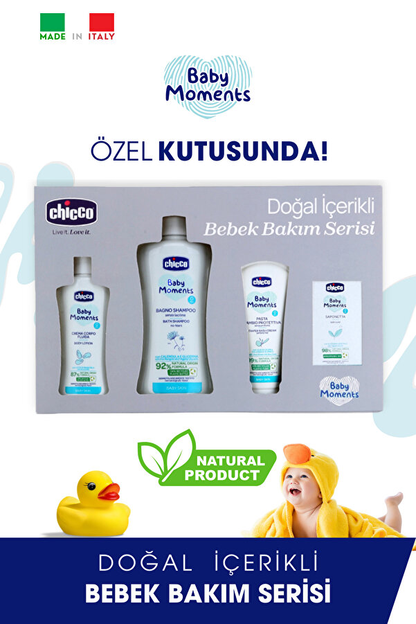 Chicco Doğal İçerikli Bebek Bakım Seti(Bebek Şampuan,Bebek Pişik Kremi,Bebek Losyon,Bebek Sabun)