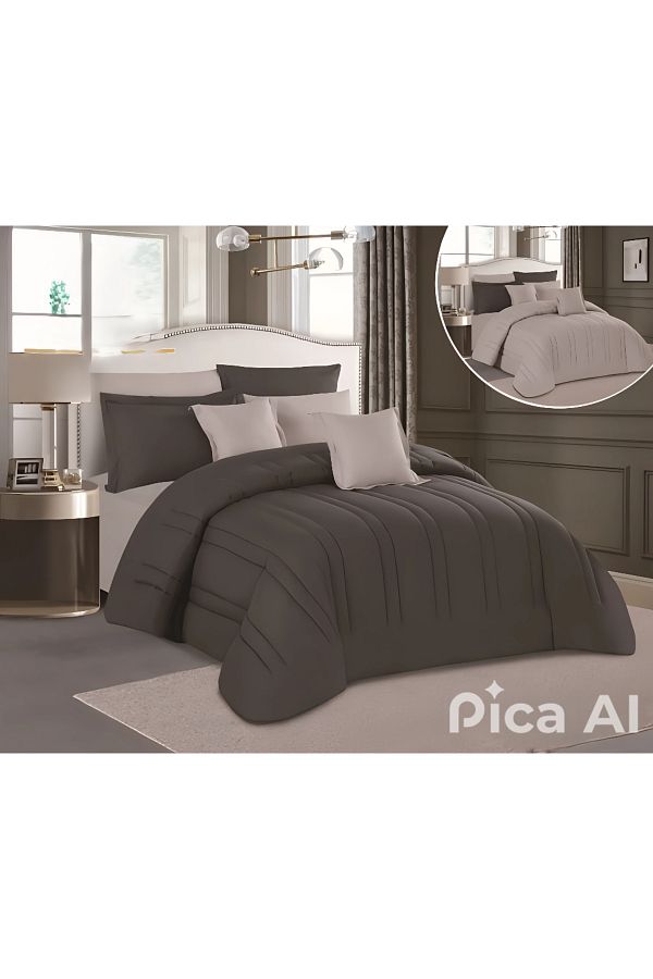 Mark-Summer king size bedspread with a solid hotel design and a reversible theme to give you a sleep among the clouds 1