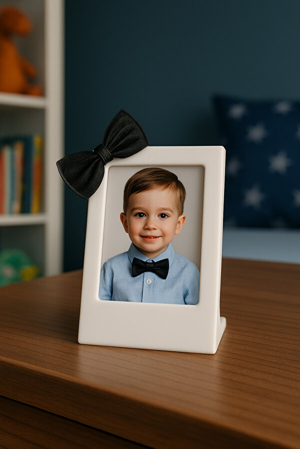 Root Made İnstax Fotoğraf Çerçevesi Papyon Detaylı Minimalist Dekoratif Çerçeve Bebek Çerçeve