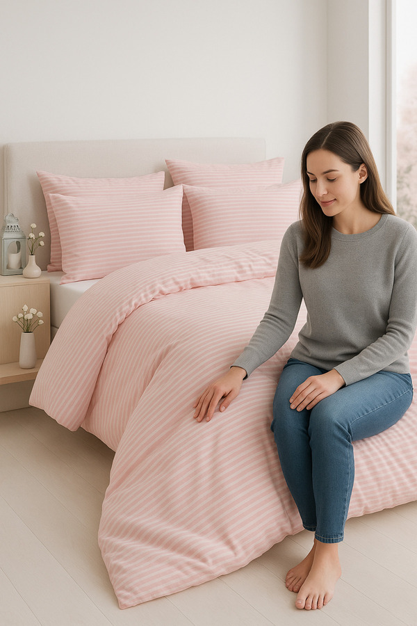 Formeya-Modernes gestreiftes elastisches Bettlaken Einzelbettbezug Set 1